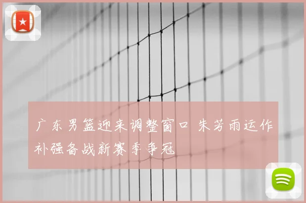 广东男篮迎来调整窗口 朱芳雨运作补强备战新赛季争冠